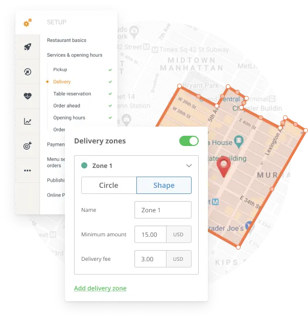 Delivery Software built in